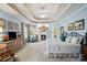 Spacious main bedroom suite features a fireplace, tray ceiling, and sitting area at 9027 Kirkley Ct, Charlotte, NC 28277