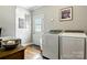 Functional laundry room with modern washer and dryer units, sink, and convenient outside access at 1009 13Th Avenue Nw Pl # 19, Hickory, NC 28601