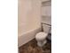 This bathroom includes a shower-tub combo and a wood vanity at 12450 Stone Garden Dr, Huntersville, NC 28078