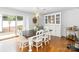 Dining room featuring hardwood floors, a built-in hutch and an elegant light fixture at 1505 Clarendon Pl, Rock Hill, SC 29732