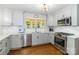 Updated kitchen with stainless steel appliances, white cabinetry, and an open design concept at 1505 Clarendon Pl, Rock Hill, SC 29732