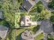 Aerial view of a home's property lines and surrounding landscape at 19509 Trintella Ln, Cornelius, NC 28031