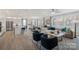 Bright, open-concept living room featuring hardwood floors, large windows, and stylish furniture at 2541 Mabel Ln, Monroe, NC 28110
