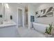 Elegant bathroom with a soaking tub, glass-enclosed shower, double vanity, and modern fixtures at 264 Auburn View Rd, Rock Hill, SC 29730