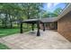 Large stamped concrete patio featuring an outdoor gazebo and offering a great outdoor living space at 4323 Crow Rd, Monroe, NC 28112
