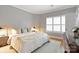 Bedroom with neutral color palette, plantation shutters, and natural light at 5730 Closeburn Rd # N, Charlotte, NC 28210