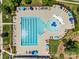 Overhead shot of community pool offering ample lounge seating and a splash pad at 837 Kathy Dianne Dr, Indian Land, SC 29707