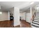 Basement with new flooring, kitchen area, and plenty of space at 904 Edgewood Cir, Gastonia, NC 28052