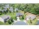 Aerial view of a home in a lush, green neighborhood with mature trees at 101 Harvest Farm Ct, Mount Holly, NC 28120