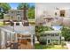 Real estate listing collage showcasing backyard, living room, kitchen, and home exterior at 10600 Four Mile Creek Rd, Charlotte, NC 28277