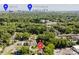 Aerial view showcasing the neighborhood's proximity to Uptown and South End Charlotte with mature tree coverage at 1114 Urban Pl, Charlotte, NC 28209