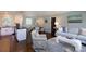 Open concept living room and kitchen featuring updated appliances, hardwood flooring, and contemporary decor at 1114 Urban Pl, Charlotte, NC 28209