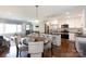 Open concept living space featuring updated kitchen, hardwood flooring, dining area, and inviting living room at 1114 Urban Pl, Charlotte, NC 28209