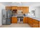 Kitchen featuring stainless steel appliances, ample counter space, and wooden cabinets at 1252 Wendy Rd, Rock Hill, SC 29732