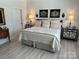 Calming bedroom with neutral tones, patterned bedding, and mirrored nightstands for a peaceful retreat at 1330 Millview Ln, Matthews, NC 28104