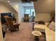 Cozy bonus room with neutral walls, carpet, fan, and comfortable seating at 1330 Millview Ln, Matthews, NC 28104