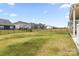 Generous backyard offering ample space, with a view of neighboring homes and blue skies at 14116 Glaswick Dr, Charlotte, NC 28278