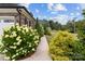 Close-up of a well-maintained walkway with lush landscaping leading to the house at 203 Poplins Grove Church Rd, Albemarle, NC 28001