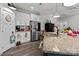 Modern kitchen featuring stainless steel appliances, an island and ample storage space at 203 Poplins Grove Church Rd, Albemarle, NC 28001
