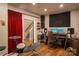 Basement setup as a music recording studio and red accents at 2090 Durand Rd, Fort Mill, SC 29715