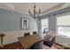 Bright dining room featuring a modern chandelier, wainscoting, and plenty of natural light at 2100 Darian Way, Waxhaw, NC 28173
