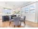 Elegant dining area with modern lighting and a view of the open kitchen at 2523 Irwin Stream Rd, Charlotte, NC 28208