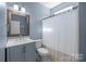 Clean bathroom with a modern vanity, a toilet, and a shower with a curtain at 3006 S Legacy Park Blvd, Indian Land, SC 29707