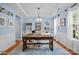 Stylish home office with custom built-ins, a large desk, and bright natural light at 3006 S Legacy Park Blvd, Indian Land, SC 29707