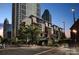 Modern condo building with various architectural styles, conveniently located near shops, parking, and transportation at 435 S Tryon St, Charlotte, NC 28202