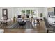 Cozy living room with hardwood floors, neutral decor, a modern rug, and abundant natural light from a large window at 5817 Red Carriage Ln, Charlotte, NC 28212
