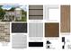 A well-organized palette showcasing a home's exterior selections, siding, shingles, brick, windows and lighting options at 19036 Newburg Hill Rd, Davidson, NC 28036