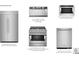A suite of stainless steel kitchen appliances including a refrigerator, microwave, range, hood and dishwasher at 19036 Newburg Hill Rd, Davidson, NC 28036