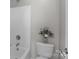 Clean white bathroom with a toilet and shower/tub combo at 2019 Lynmore Dr, Sherrills Ford, NC 28673