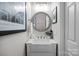 Stylish bathroom features a farmhouse sink, modern faucet, and updated lighting at 2019 Lynmore Dr, Sherrills Ford, NC 28673