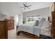 Spacious main bedroom with vaulted ceilings, large window, and adjoining bathroom at 2019 Lynmore Dr, Sherrills Ford, NC 28673
