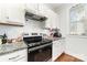This kitchen showcases white cabinets, stainless steel appliances, and granite countertops at 232 Orange St, Charlotte, NC 28205