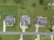 Aerial view of a home with a circular driveway and well-maintained landscaping at 2872 Wheat Field Ct, Lincolnton, NC 28092
