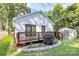 Backyard with a small deck area, a garden, and ample trees at 323 Keswick Ave, Charlotte, NC 28206