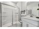 Contemporary bathroom with a glass-enclosed shower, sleek vanity, and modern fixtures at 420 Balboa St, Matthews, NC 28104