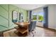 Stylish home office with a unique accent wall, modern desk, and natural light from the window at 420 Balboa St, Matthews, NC 28104