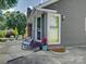 Backyard patio with stylish outdoor seating and lush landscaping, perfect for relaxing at 116 Hallett St, Fort Mill, SC 29715