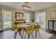 Dining area featuring a rectangular table, unique chairs and hardwood flooring at 116 Hallett St, Fort Mill, SC 29715