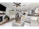 Spacious living room featuring a fireplace, modern furniture, and an open floor plan at 126 W Morehouse Ave, Mooresville, NC 28117