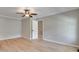 Light-filled bedroom with hardwood floors and a ceiling fan at 1529 Covenant Pl, Rock Hill, SC 29732