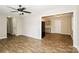 Open-concept living room and kitchen with modern wood floors and neutral paint colors at 201 Killian Cir, Clover, SC 29710