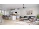 Bright living room featuring a sofa, patterned rug, and contemporary decor at 4059 Bass River Pkwy, Charlotte, NC 28217