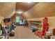 Partially finished attic providing ample storage space and potential for customization at 413 Farm Branch Dr, Fort Mill, SC 29715