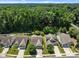An aerial view of a neighborhood with tree-lined streets and well-maintained homes with private yards at 4527 Hubbard Falls Dr, Charlotte, NC 28269