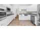 Modern kitchen featuring stainless steel appliances, farmhouse sink, and white cabinets at 716 W Graham St, Shelby, NC 28150