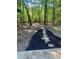 Picturesque backyard with a stone path, lush greenery, and mature trees, offering a serene escape at 7408 Mockingbird Ln, Waxhaw, NC 28173